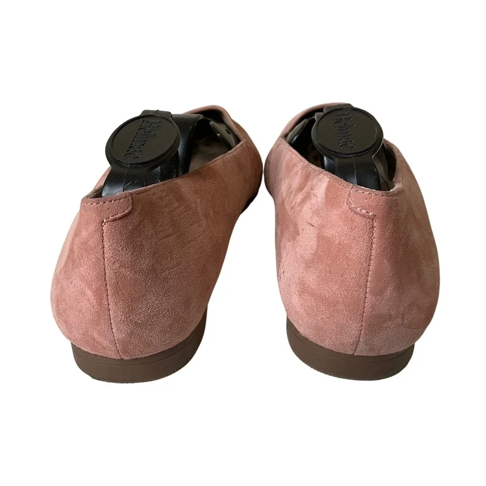 Vionic Carmela Flats Perforated Pink Suede Pointy Toe Ballet Casual Office 10 W